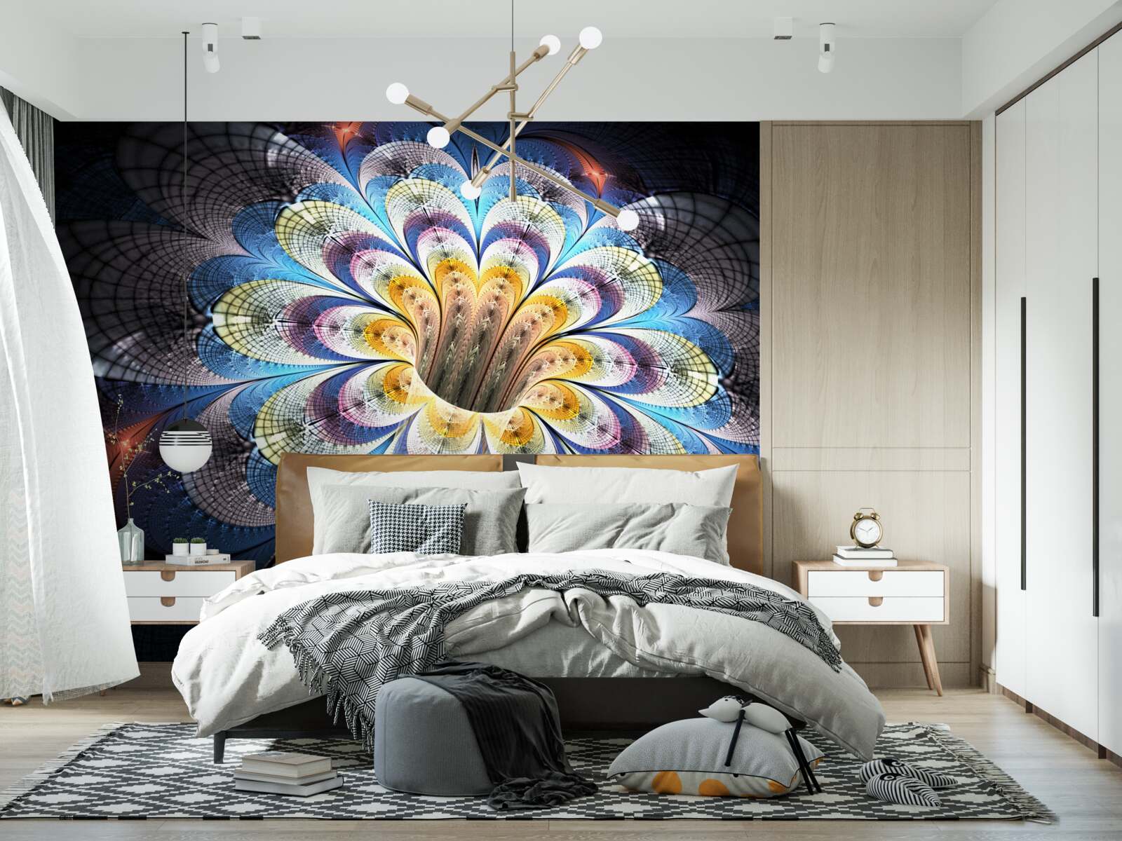 Papier peint image abstraite d'un bourgeon qui s'ouvre