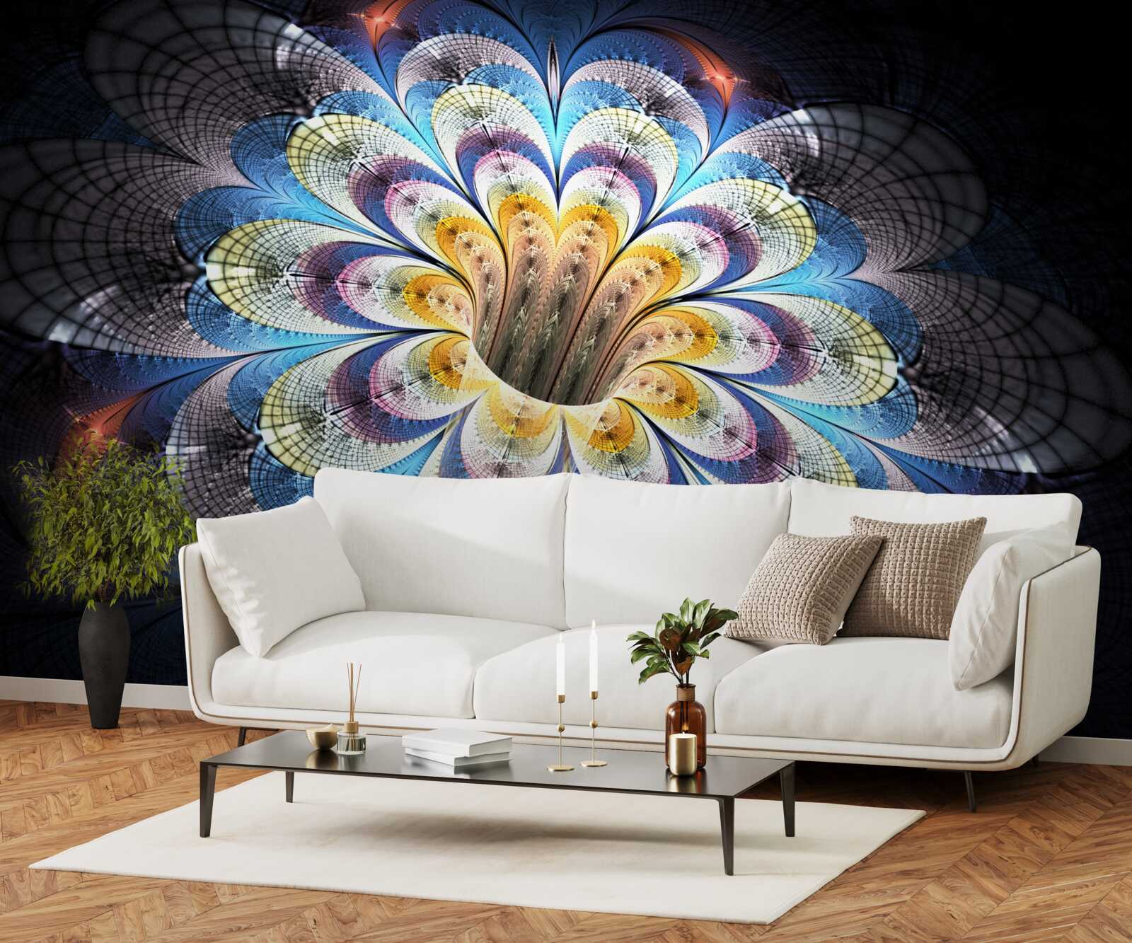 Papier peint image abstraite d'un bourgeon qui s'ouvre