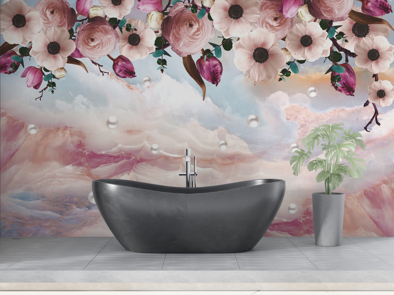 Papier peint les bourgeons gonflés sont suspendus au-dessus du ciel