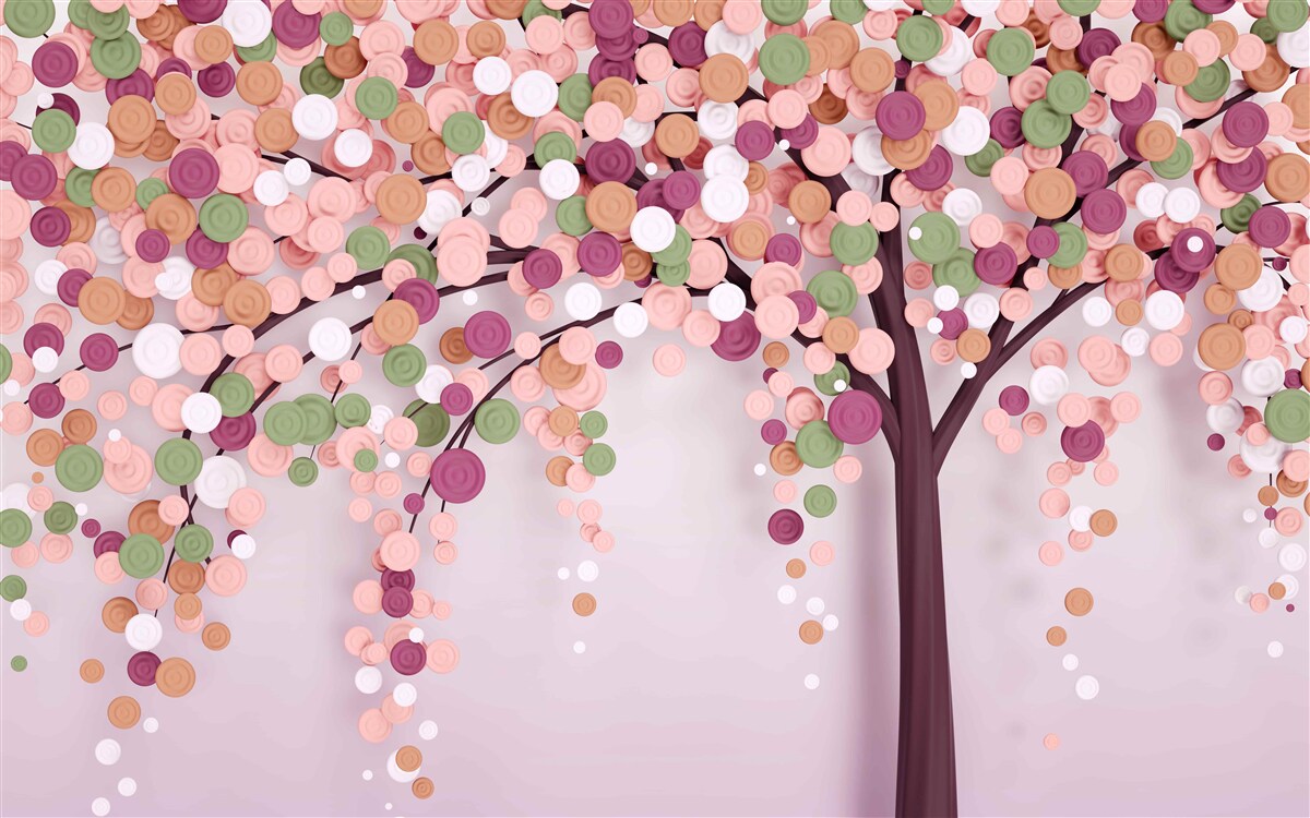 Papier peint arbre d'automne abstrait