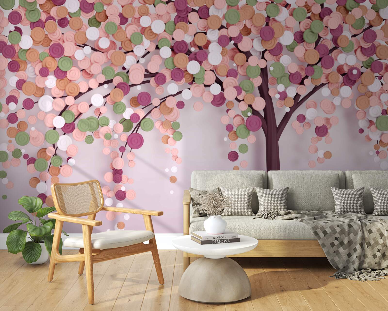 Papier peint arbre d'automne abstrait