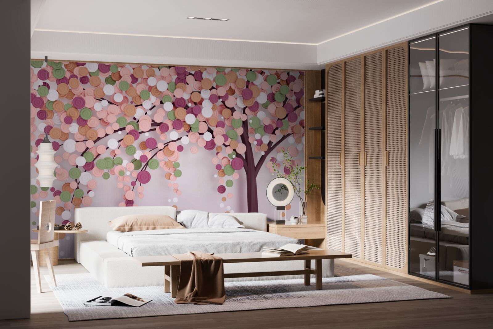 Papier peint arbre d'automne abstrait