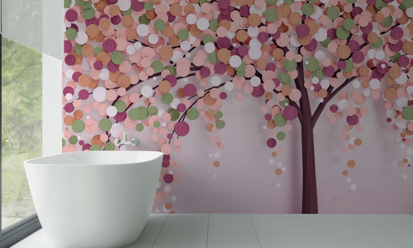 Papier peint arbre d'automne abstrait