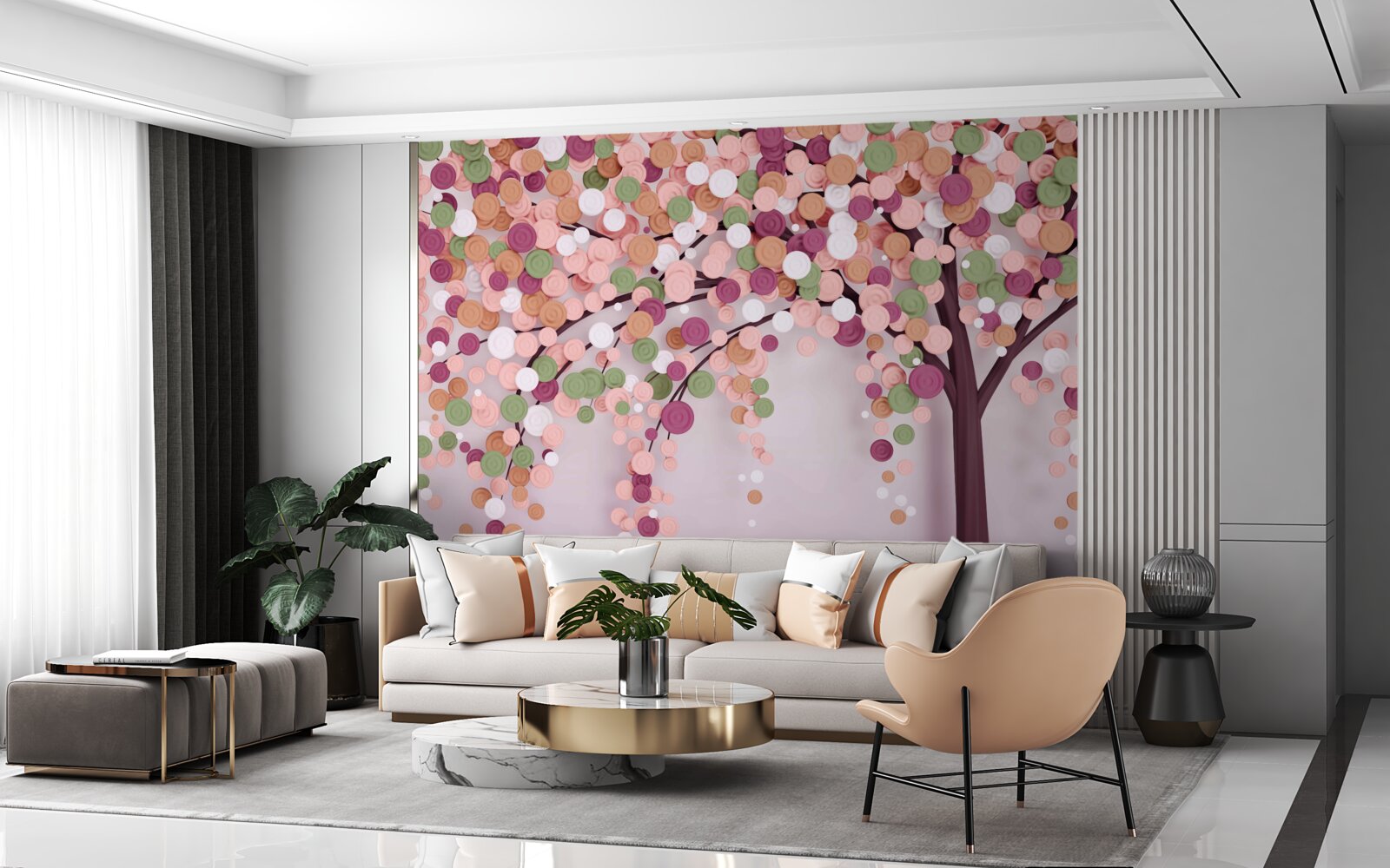 Papier peint arbre d'automne abstrait