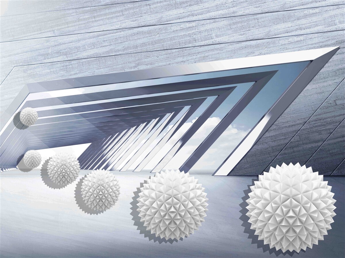 Papier peint des balles à pointes volantes dans le passage