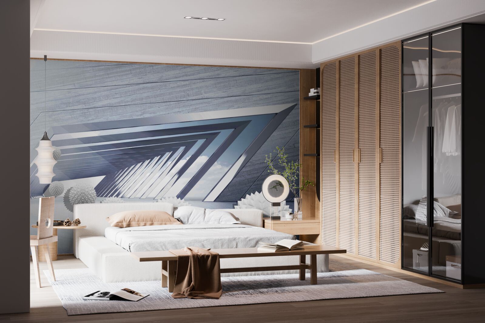 Papier peint des balles à pointes volantes dans le passage