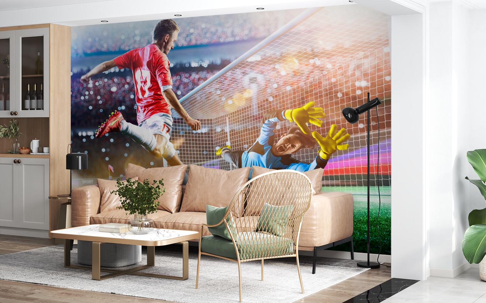 Papier peint le joueur tire au but