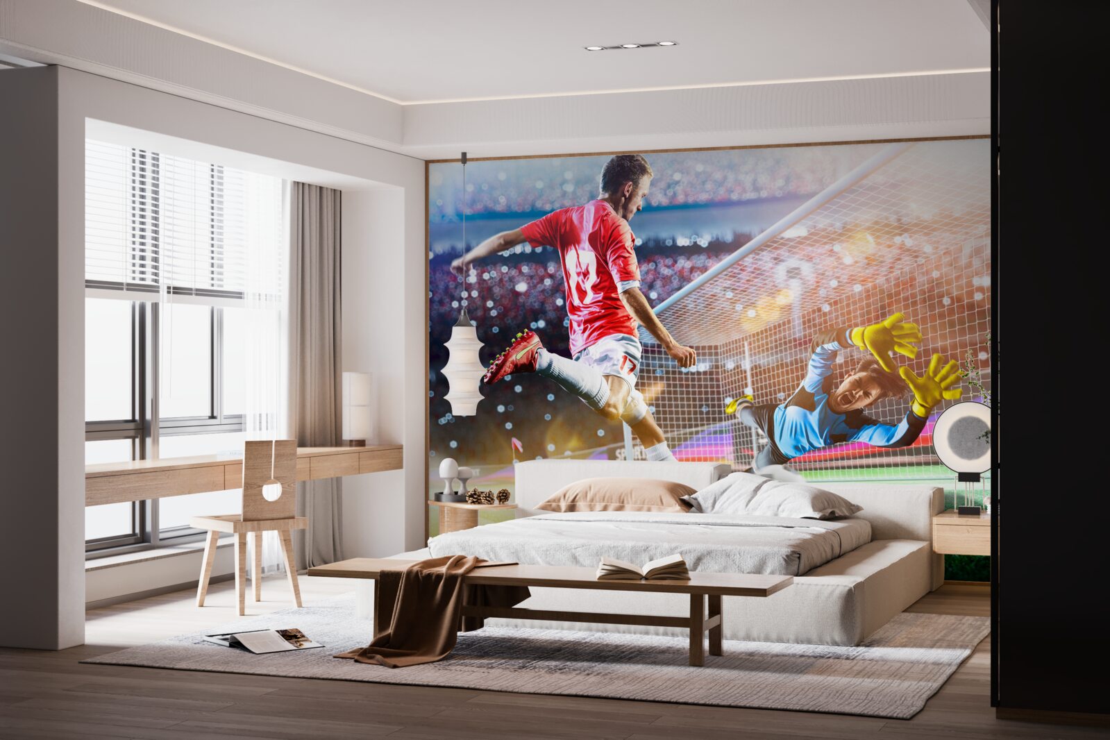 Papier peint le joueur tire au but