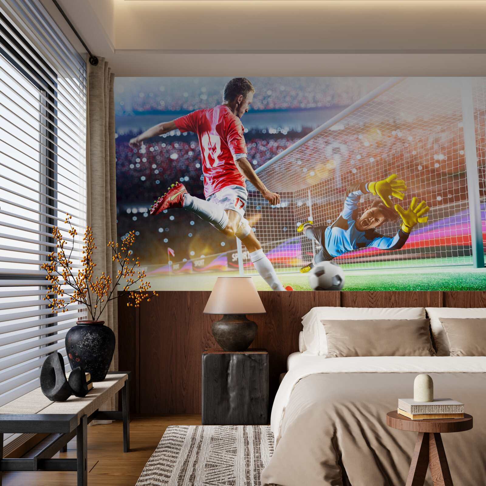 Papier peint le joueur tire au but