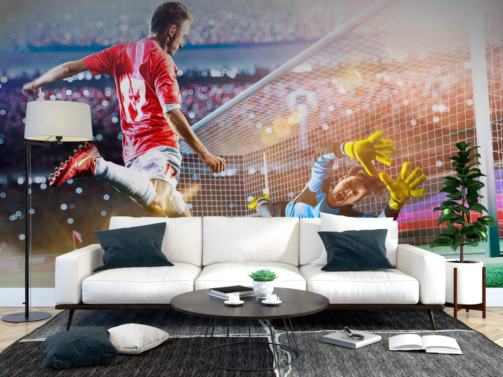 Papier peint le joueur tire au but