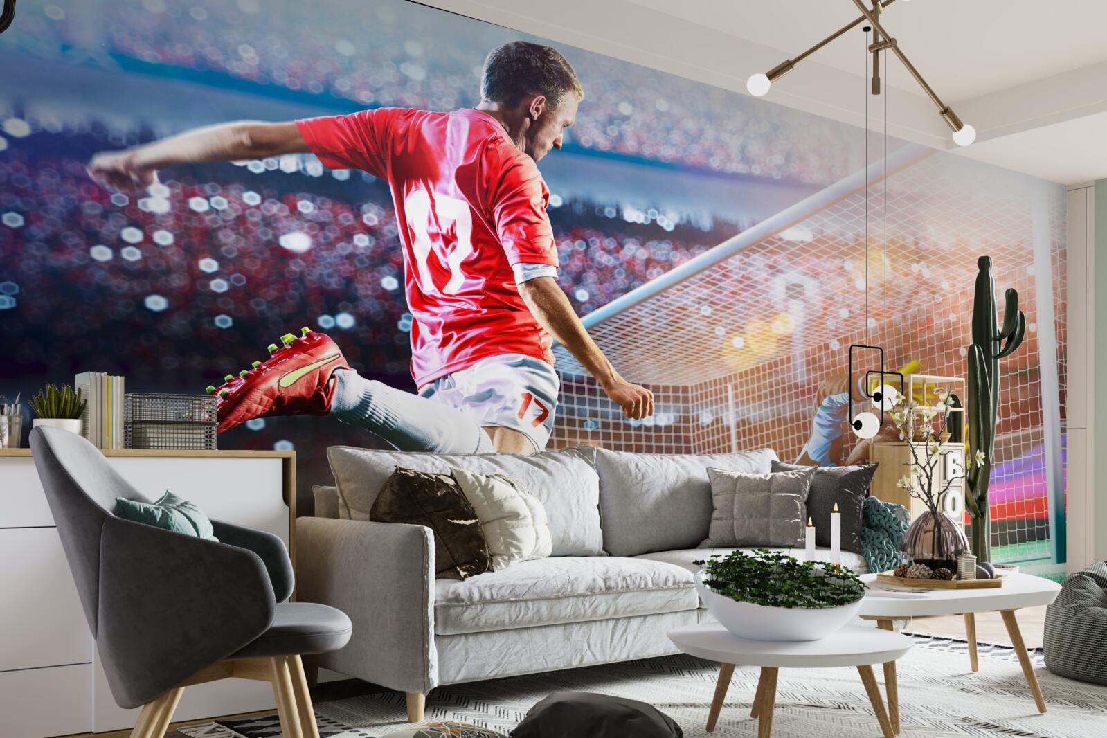 Papier peint le joueur tire au but