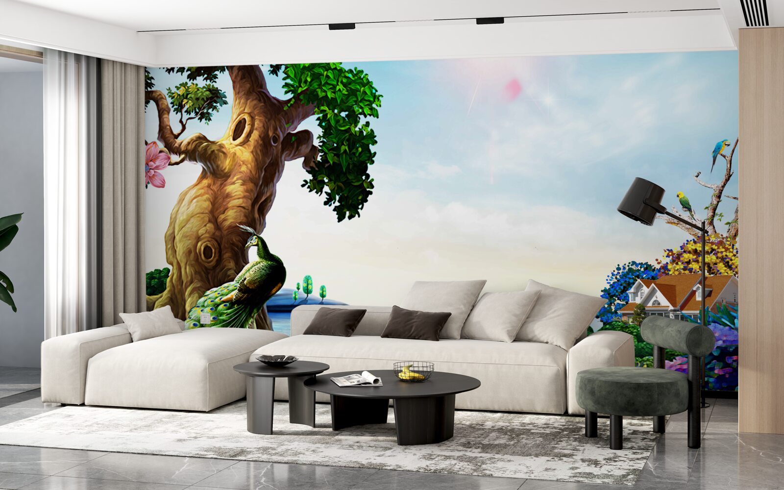 Papier peint les paysages d'émeraude et leurs habitants sur les rives des plans d'eau