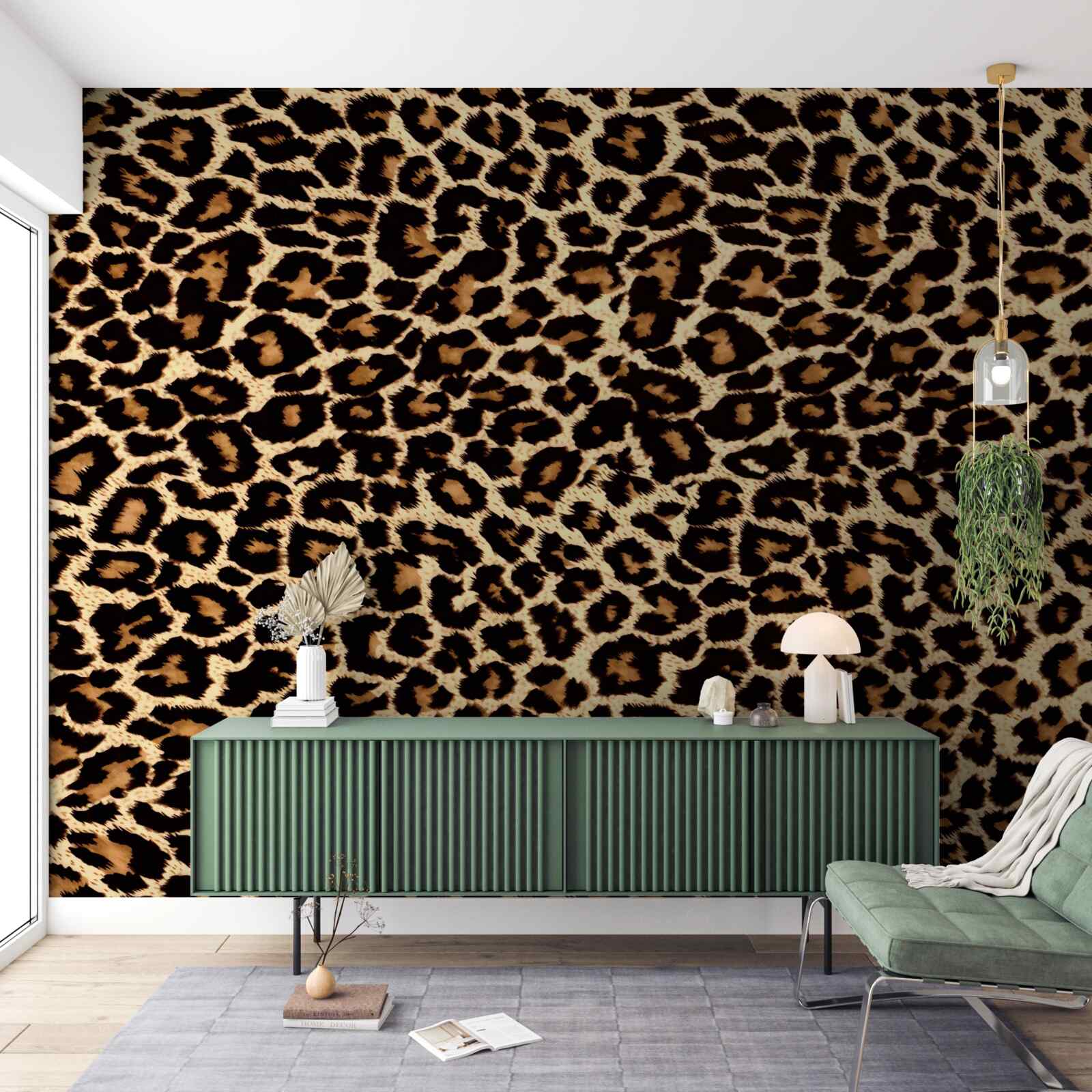 Papier peint motif léopard inhabituel