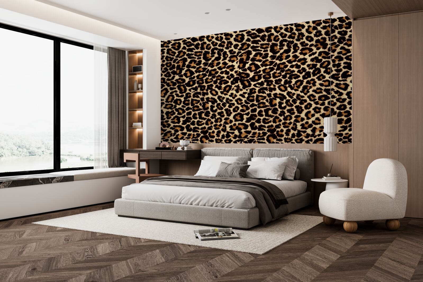 Papier peint motif léopard inhabituel