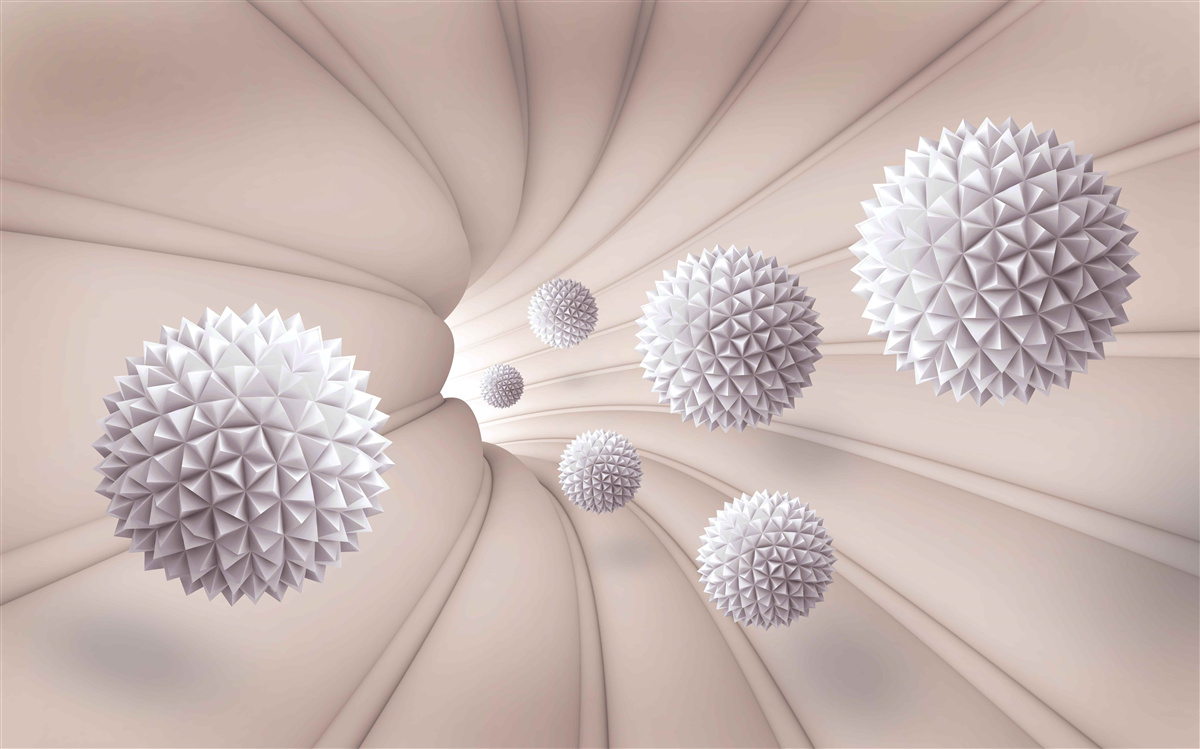 Papier peint les objets ronds entrent rapidement dans le tunnel