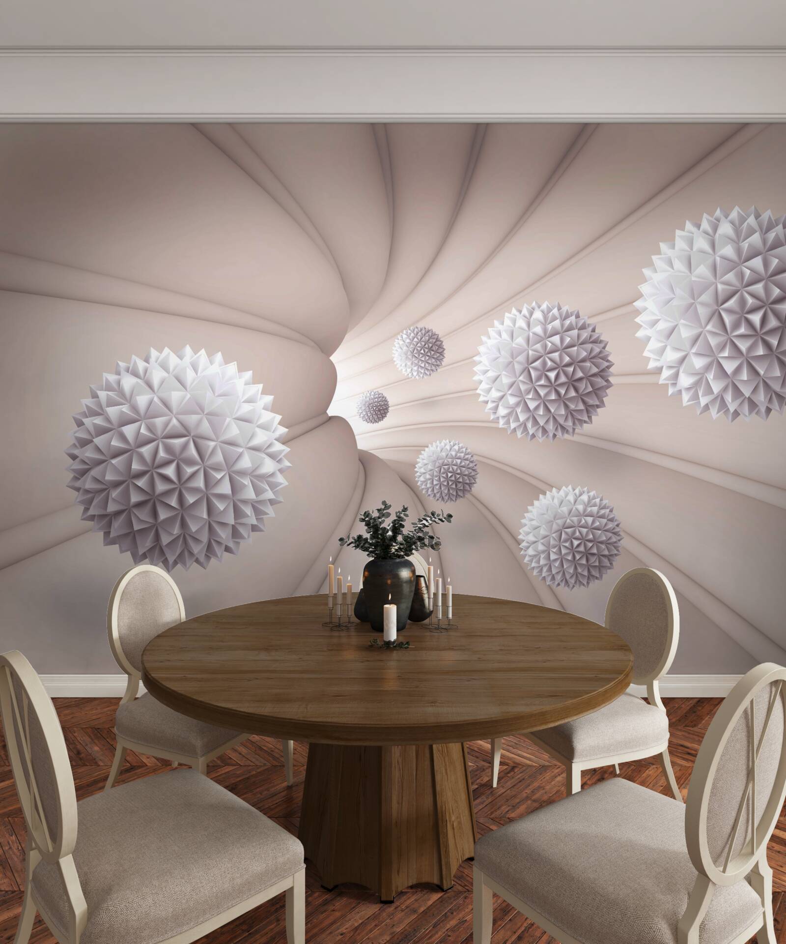 Papier peint les objets ronds entrent rapidement dans le tunnel