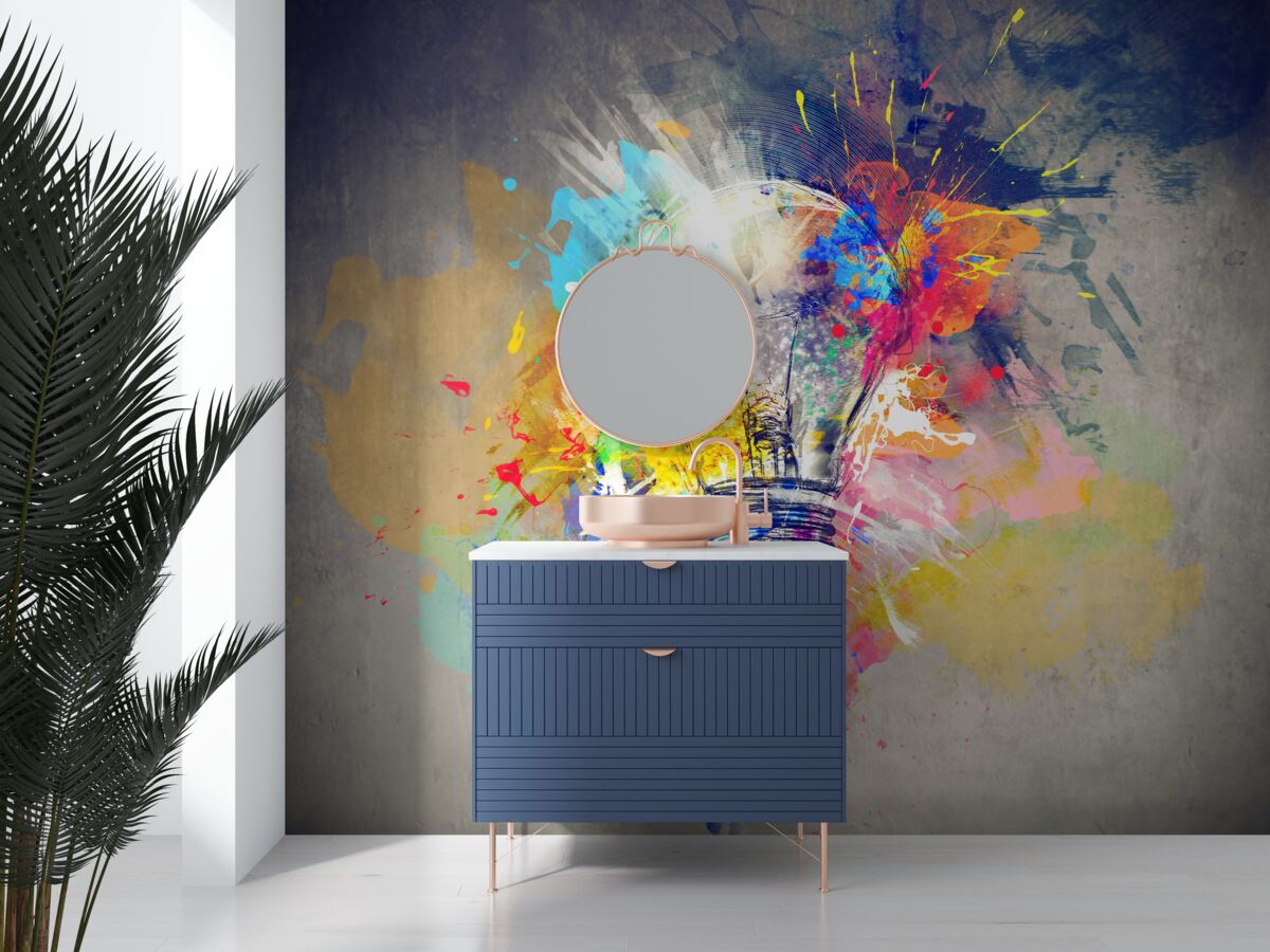 Papier peint ampoule de couleur vive