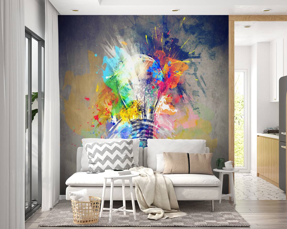 Papier peint ampoule de couleur vive