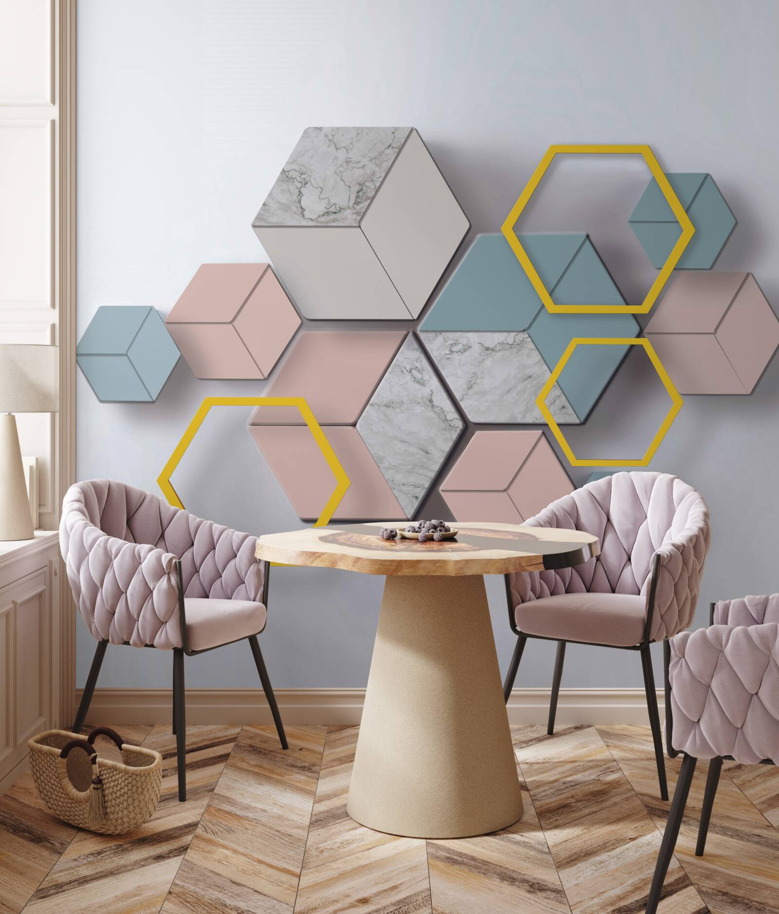 Papier peint composition de rectangles multicolores