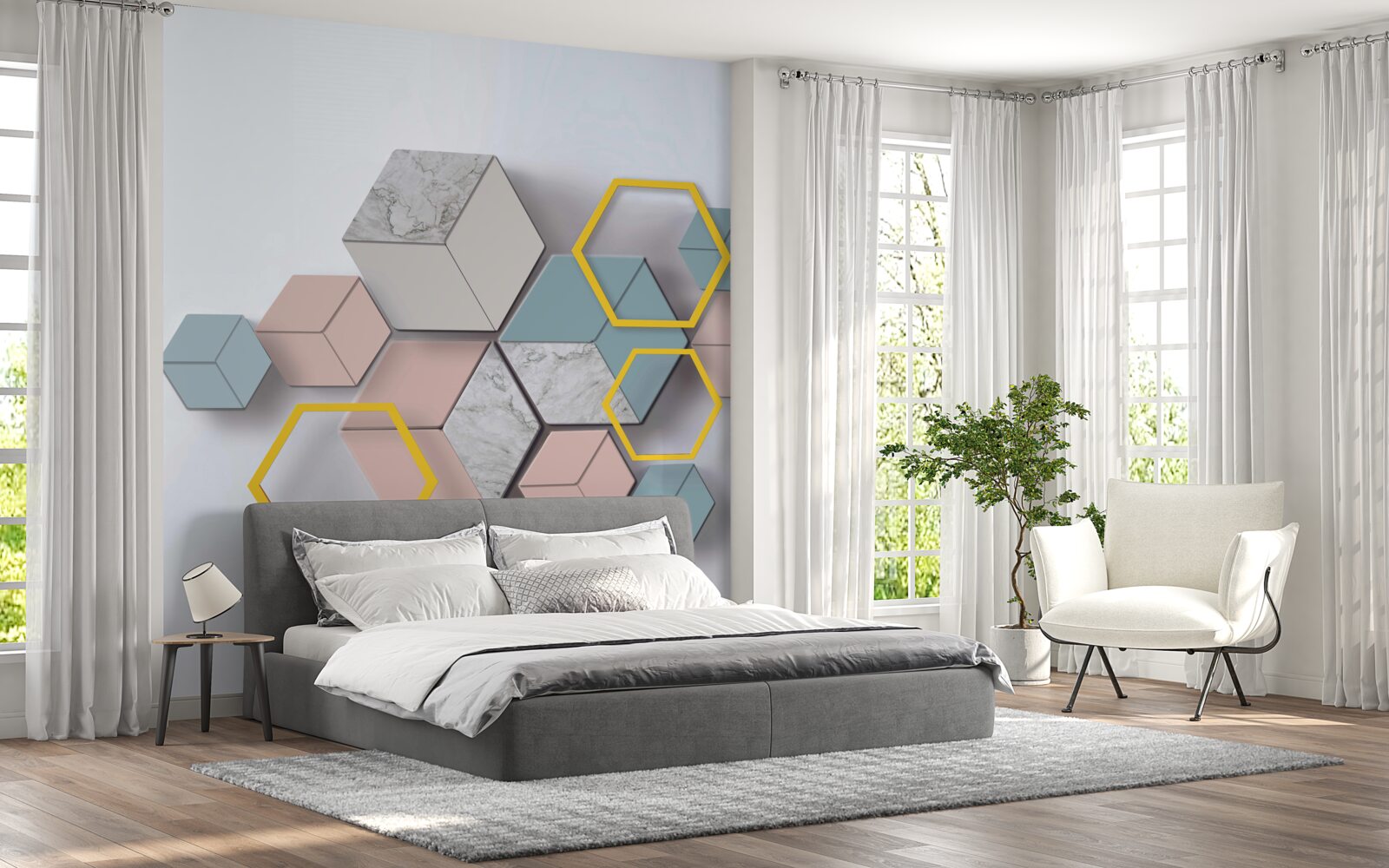 Papier peint composition de rectangles multicolores