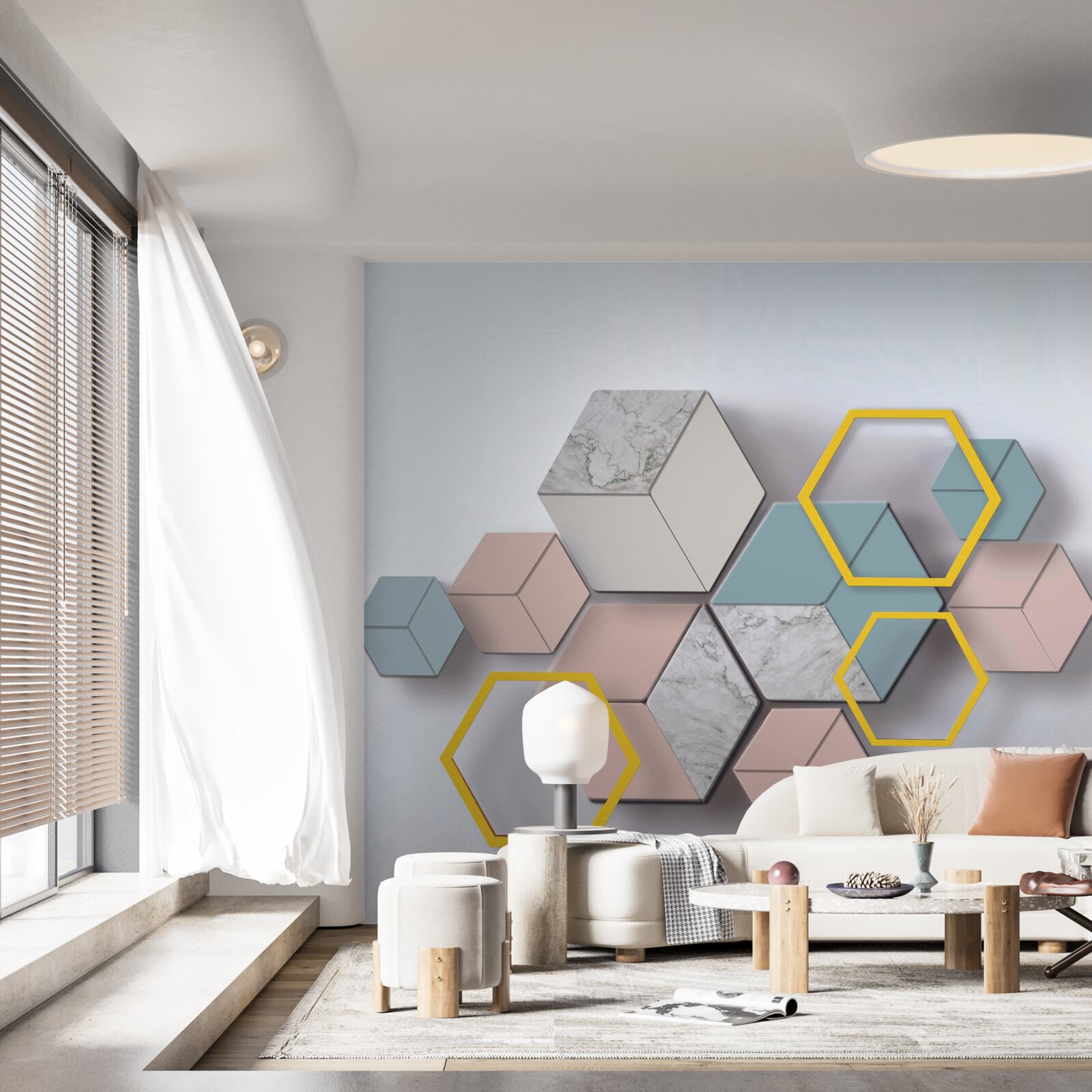 Papier peint composition de rectangles multicolores