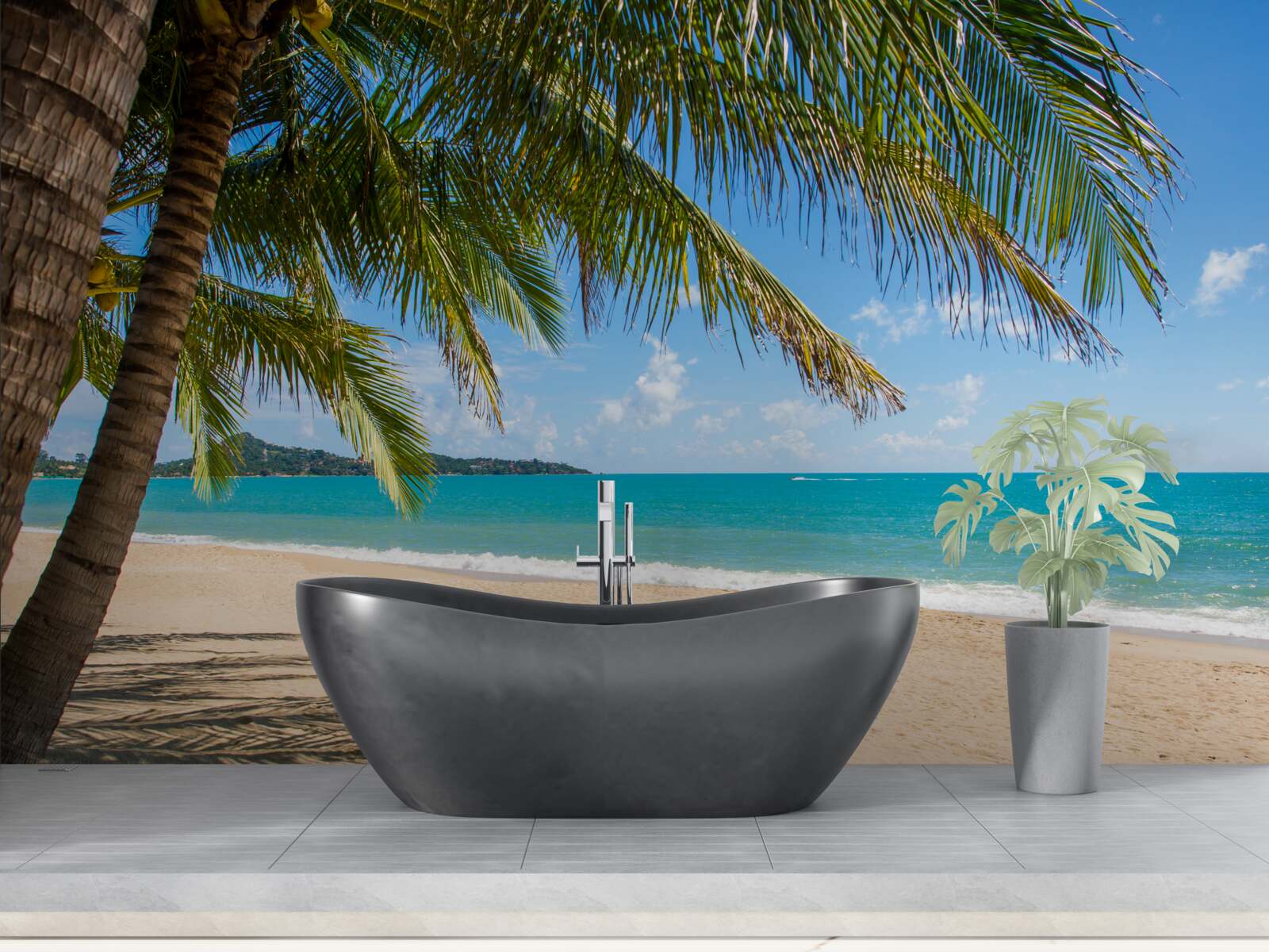 Papier peint plage de rêve isolée