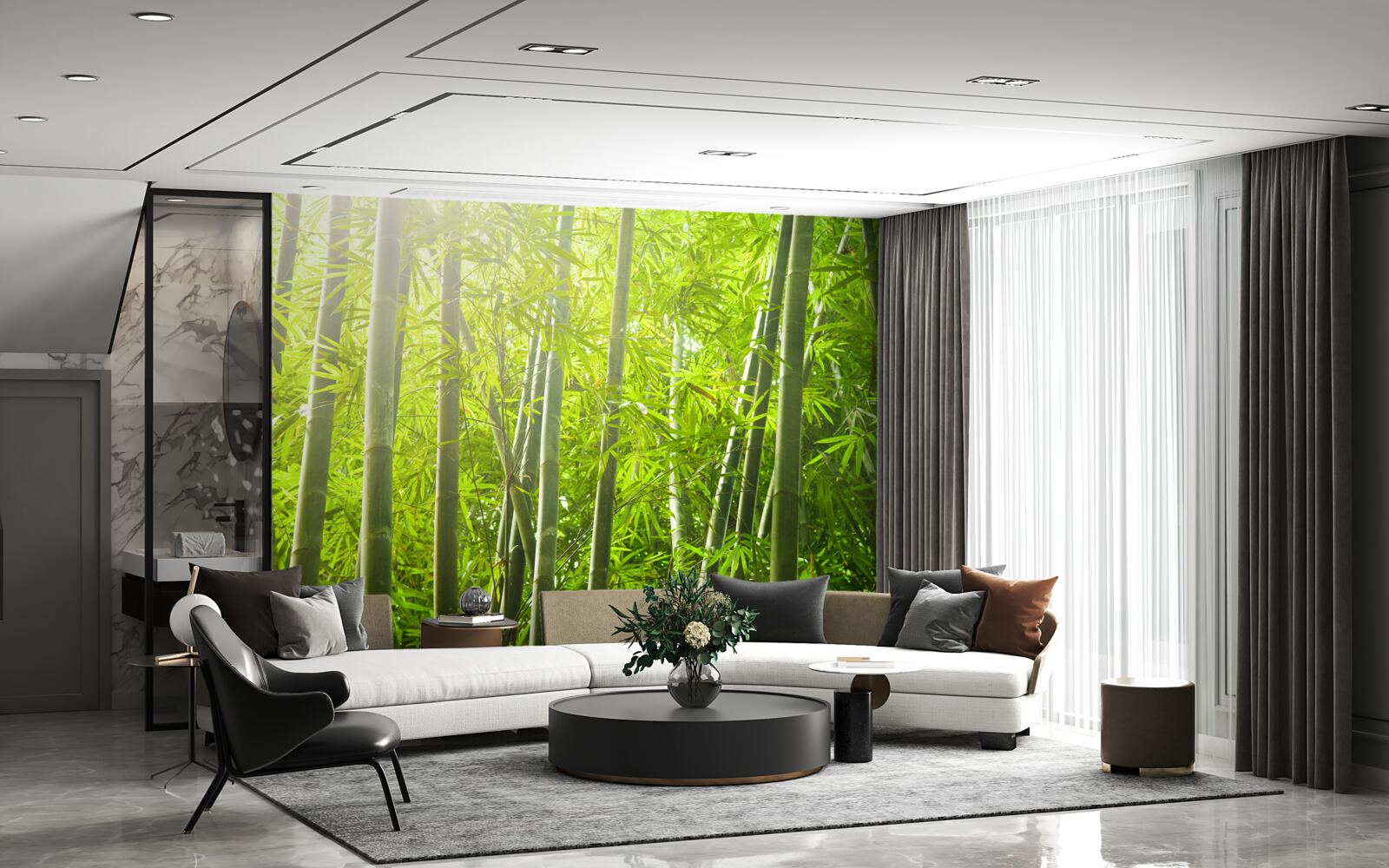 Papier peint des fourrés denses de bambous