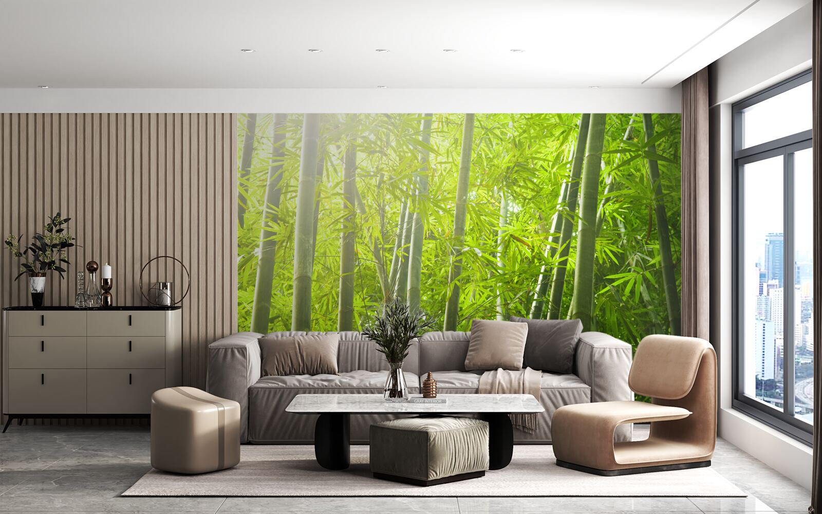 Papier peint des fourrés denses de bambous