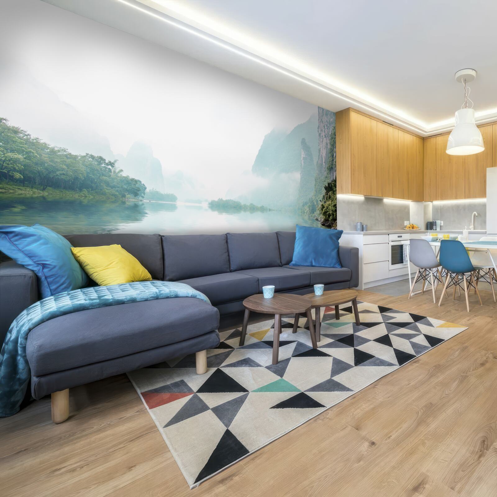 Papier peint paysage fluvial impressionnant