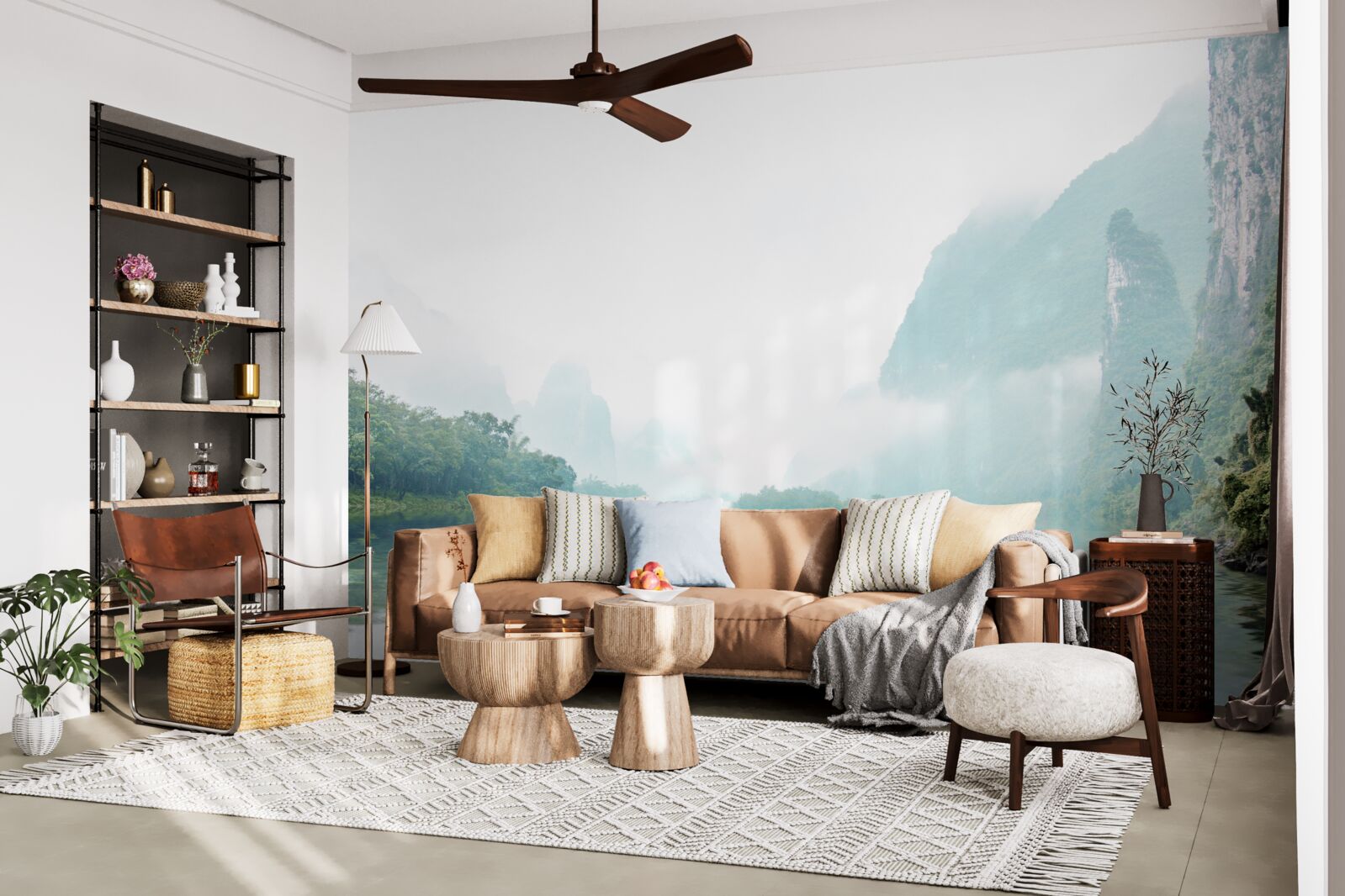 Papier peint paysage fluvial impressionnant