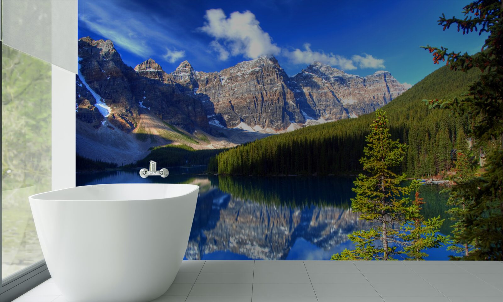 Papier peint le lac louise, situé à banff