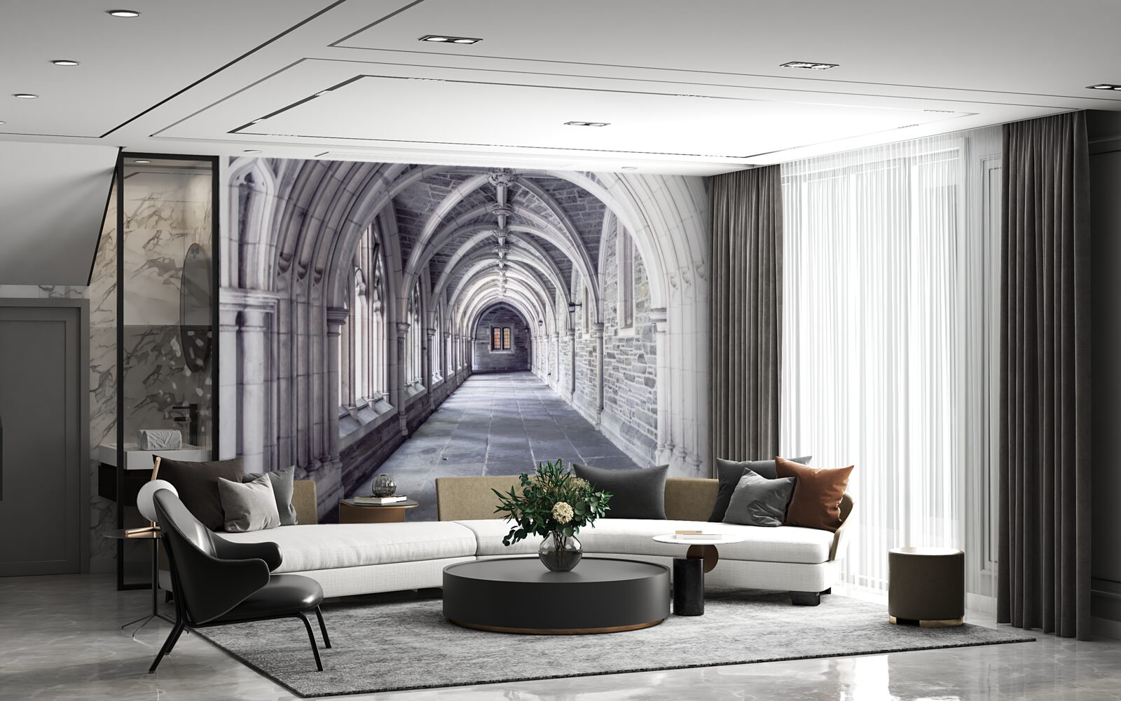 Papier peint éléments architecturaux de la passerelle