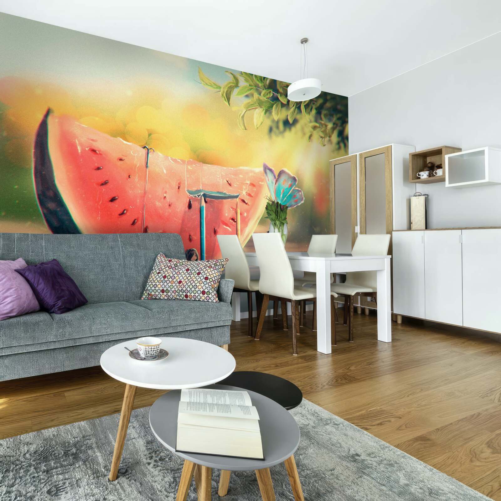 Papier peint un gros morceau de pastèque sucrée