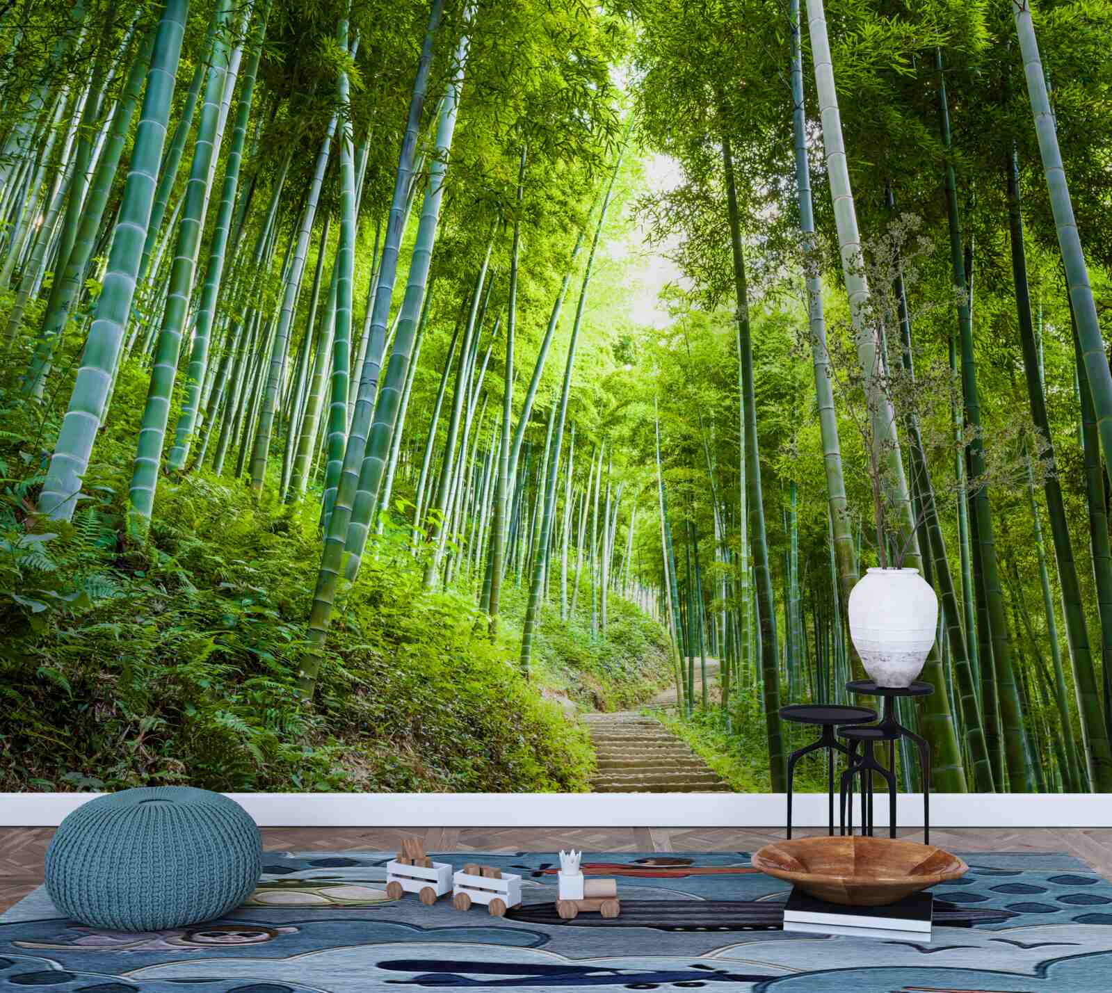 Papier peint belle forêt luxuriante d'émeraude