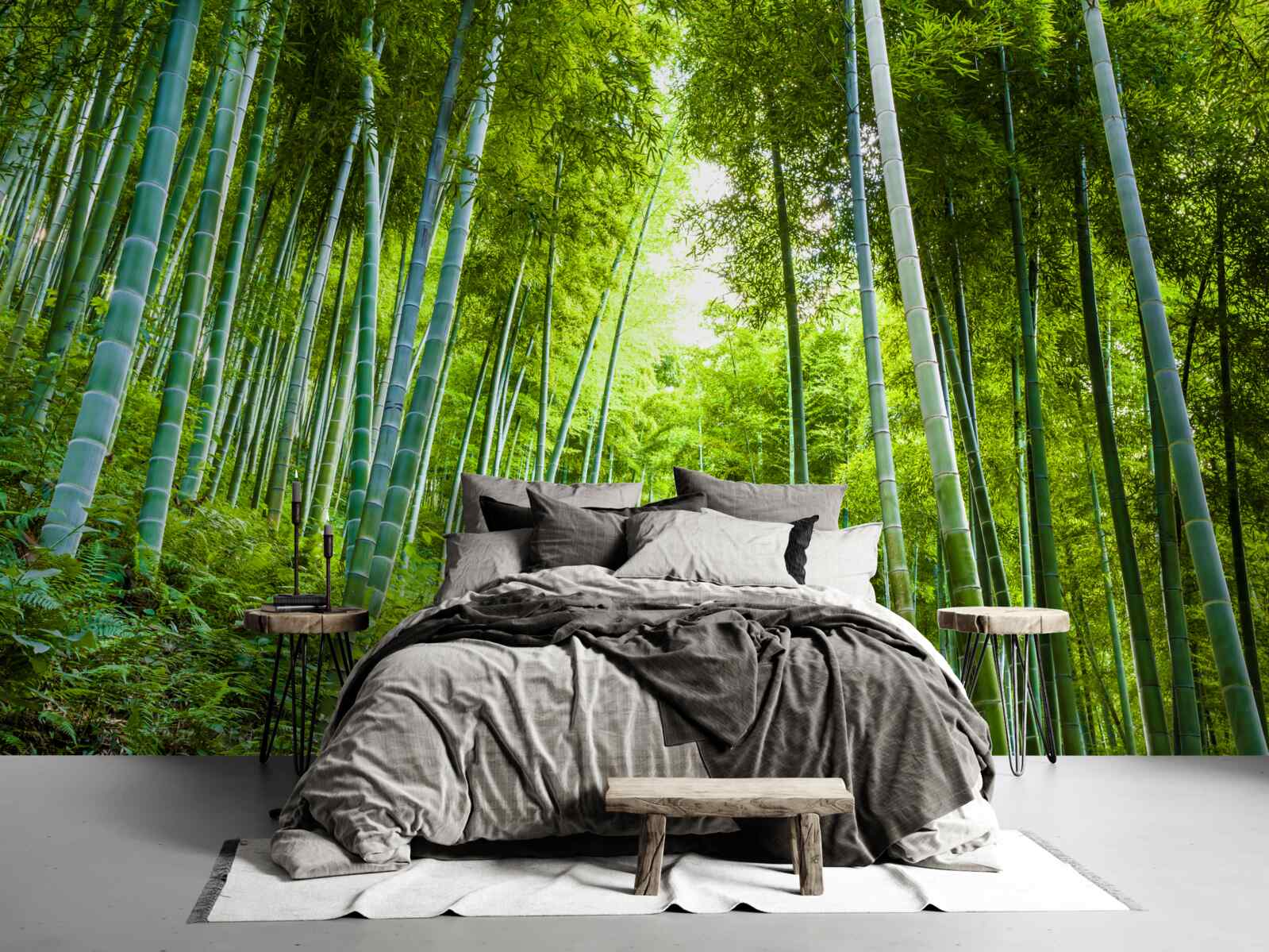 Papier peint belle forêt luxuriante d'émeraude