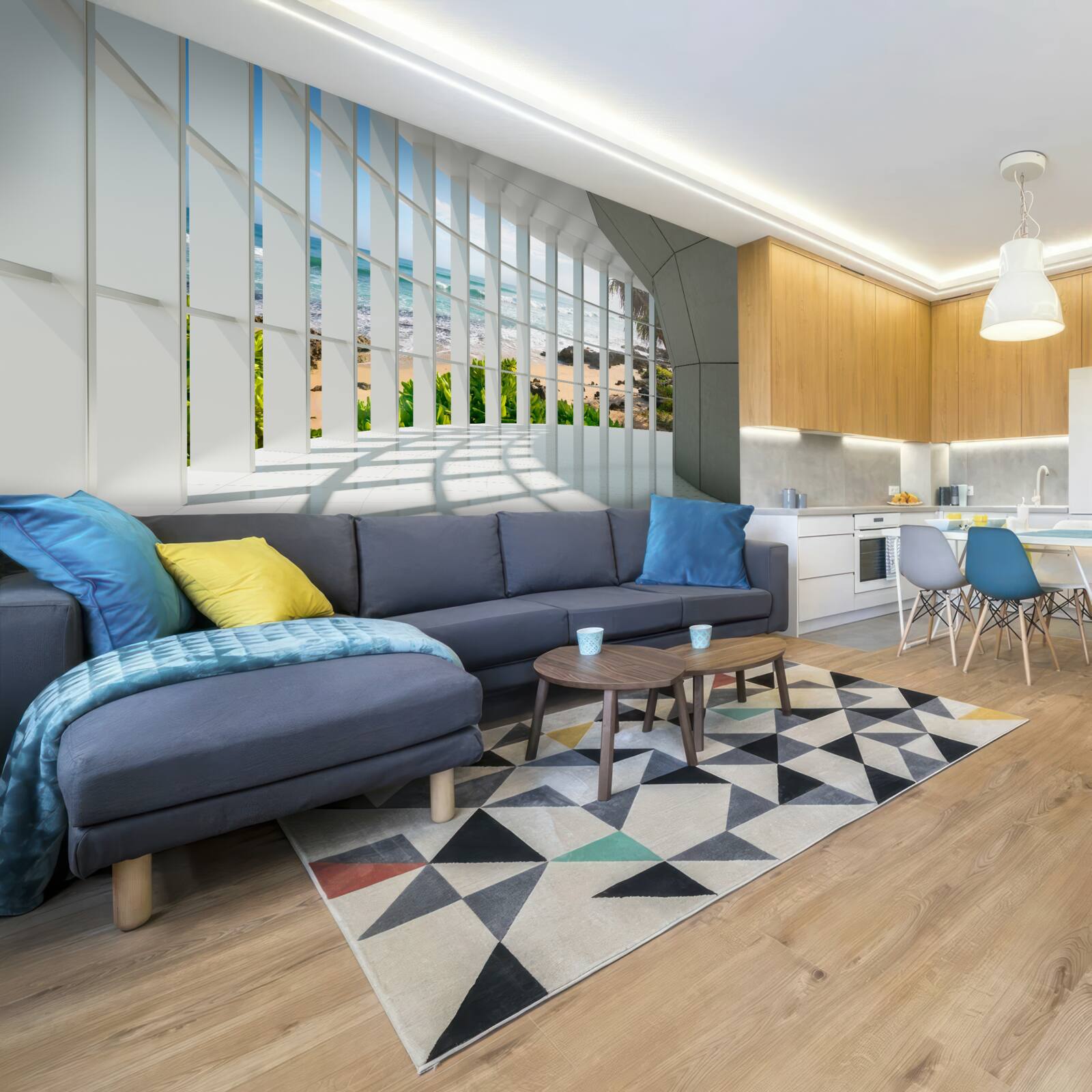 Papier peint couloir spacieux et lumineux