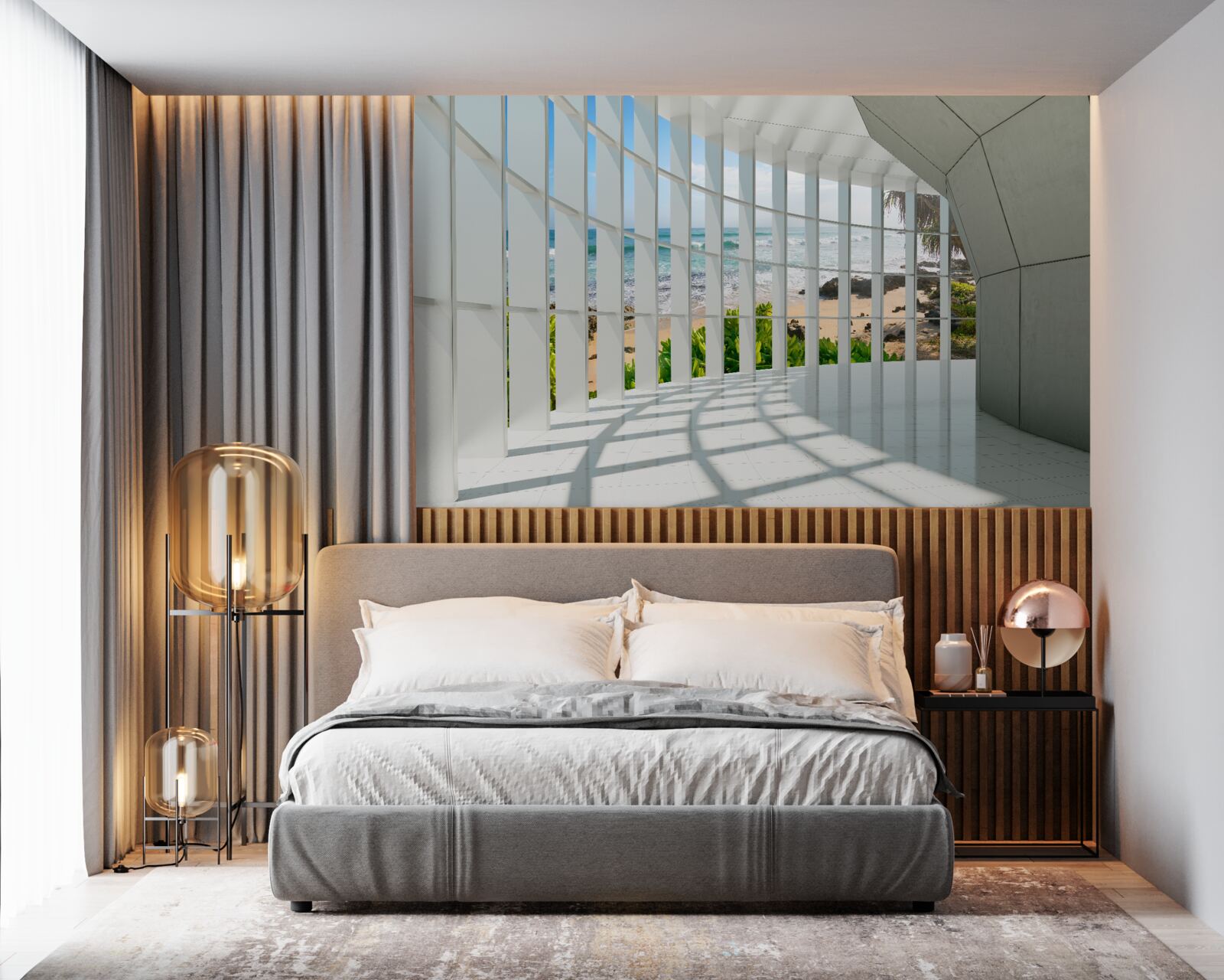 Papier peint couloir spacieux et lumineux