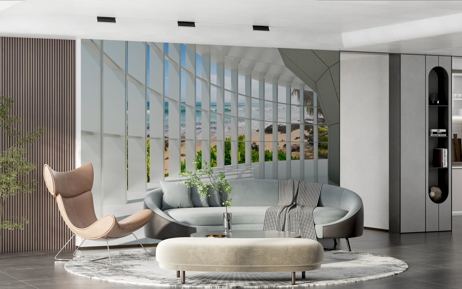 Papier peint couloir spacieux et lumineux