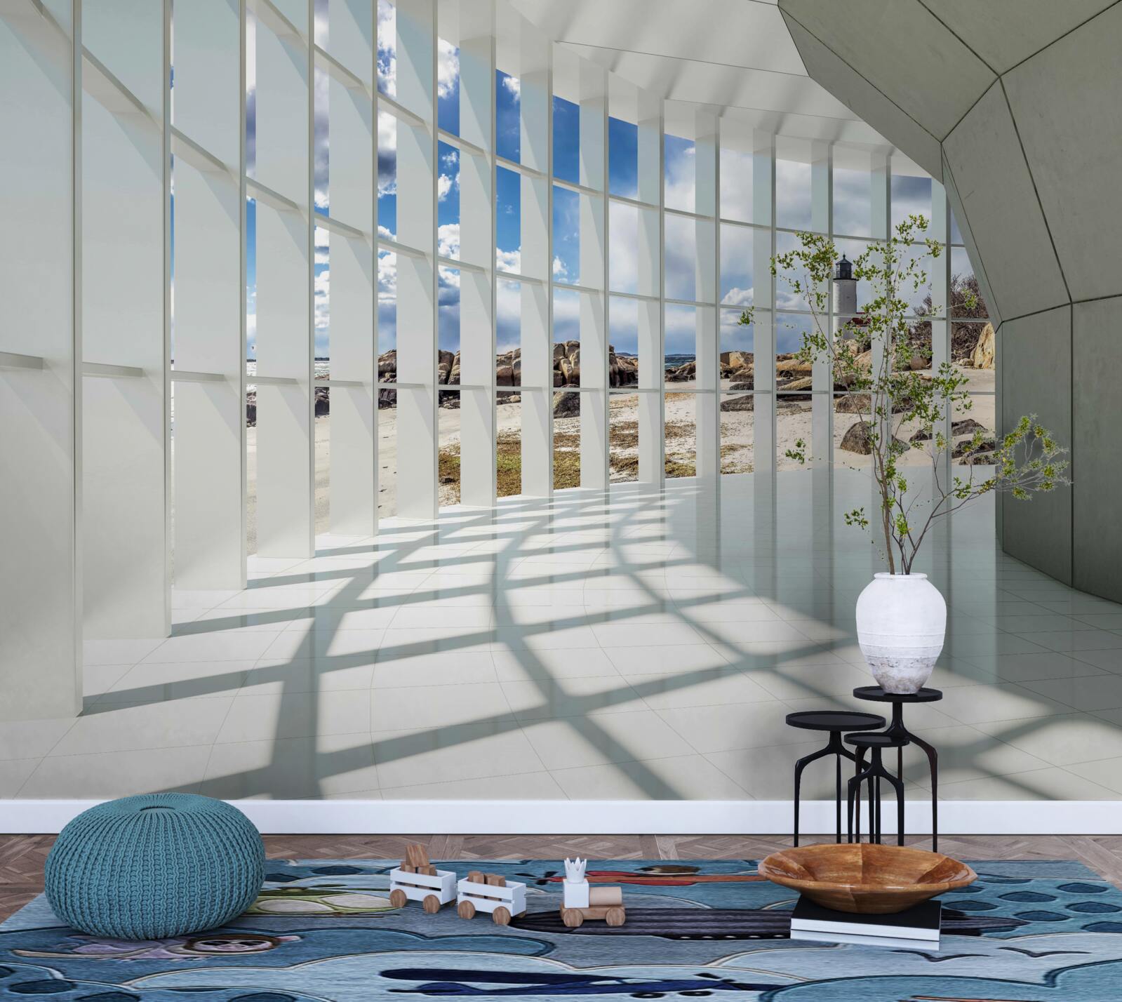 Papier peint soleil dans le tunnel