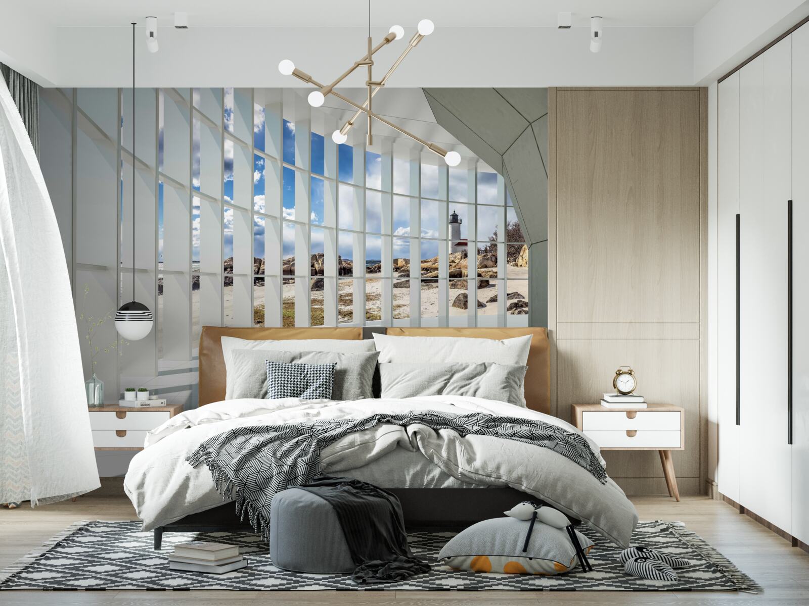 Papier peint soleil dans le tunnel