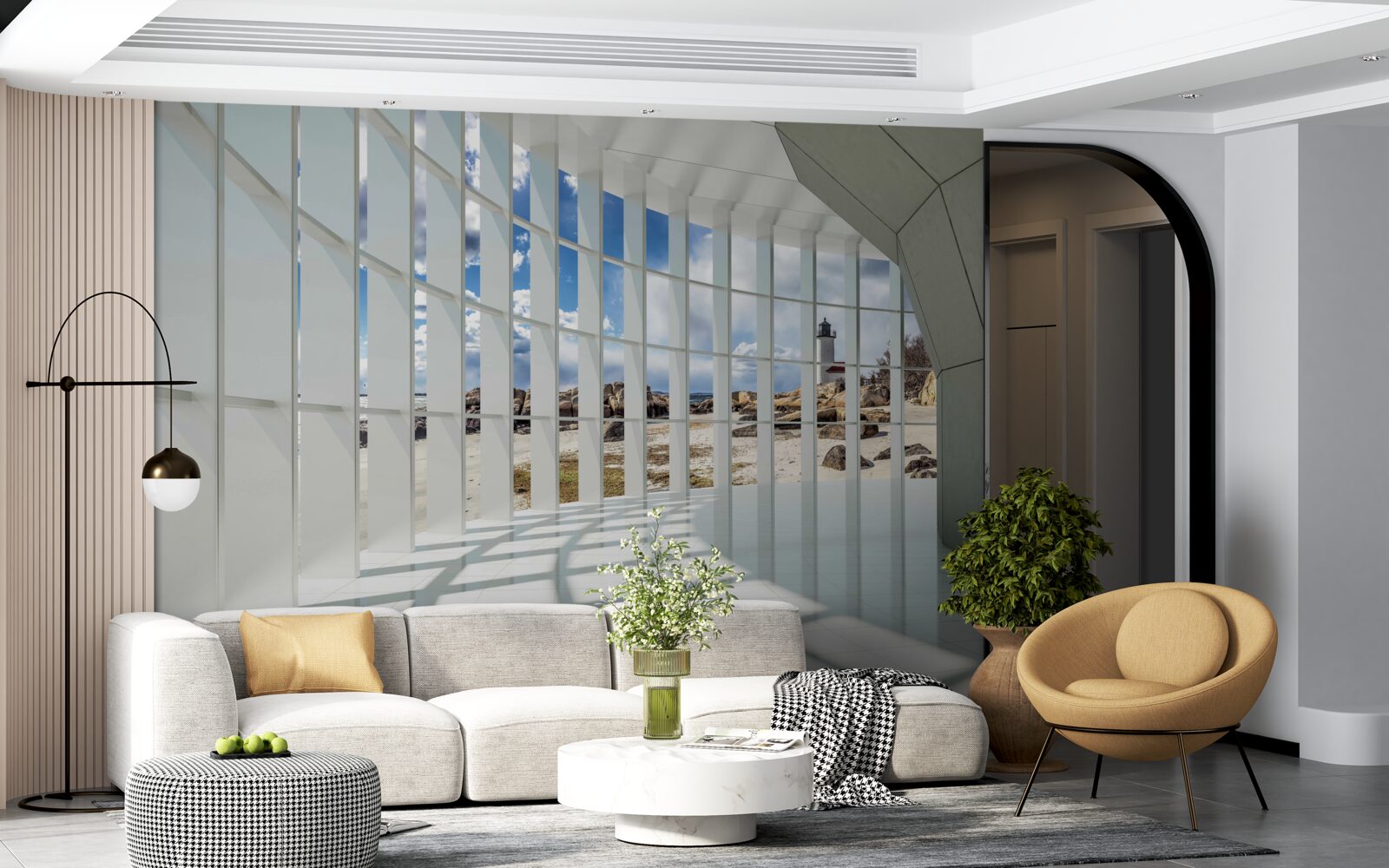 Papier peint soleil dans le tunnel