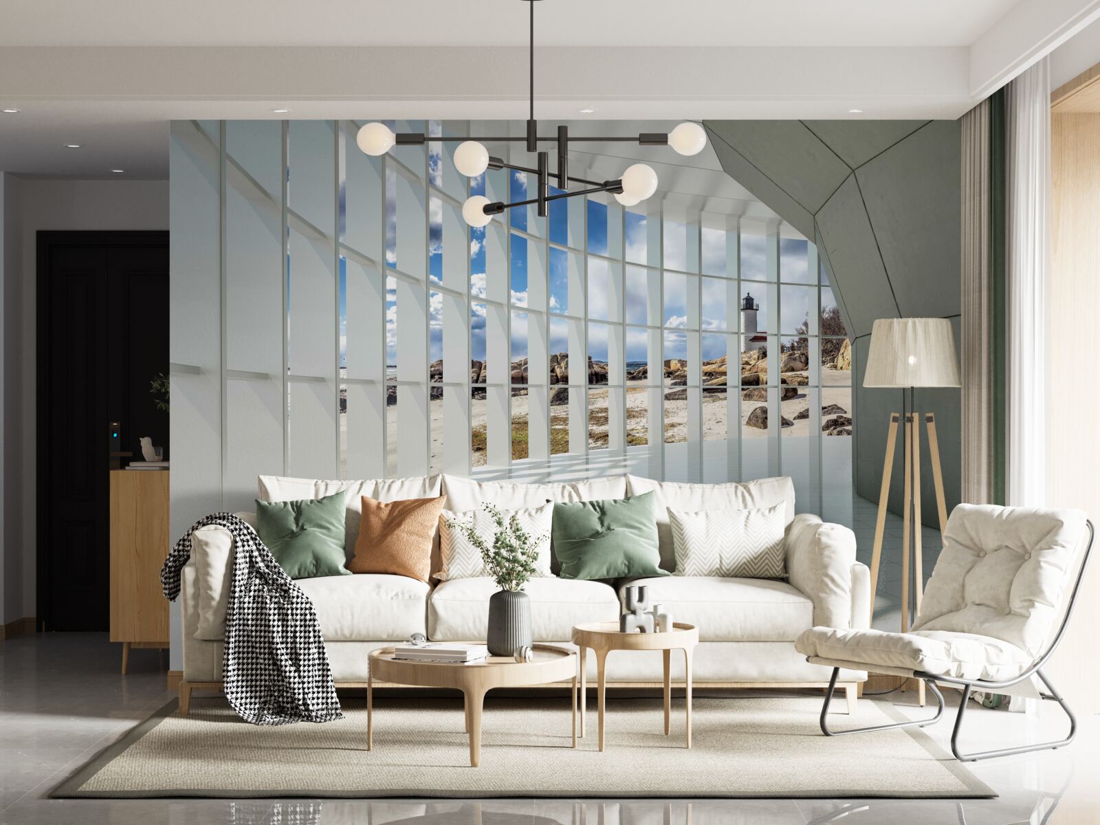 Papier peint soleil dans le tunnel