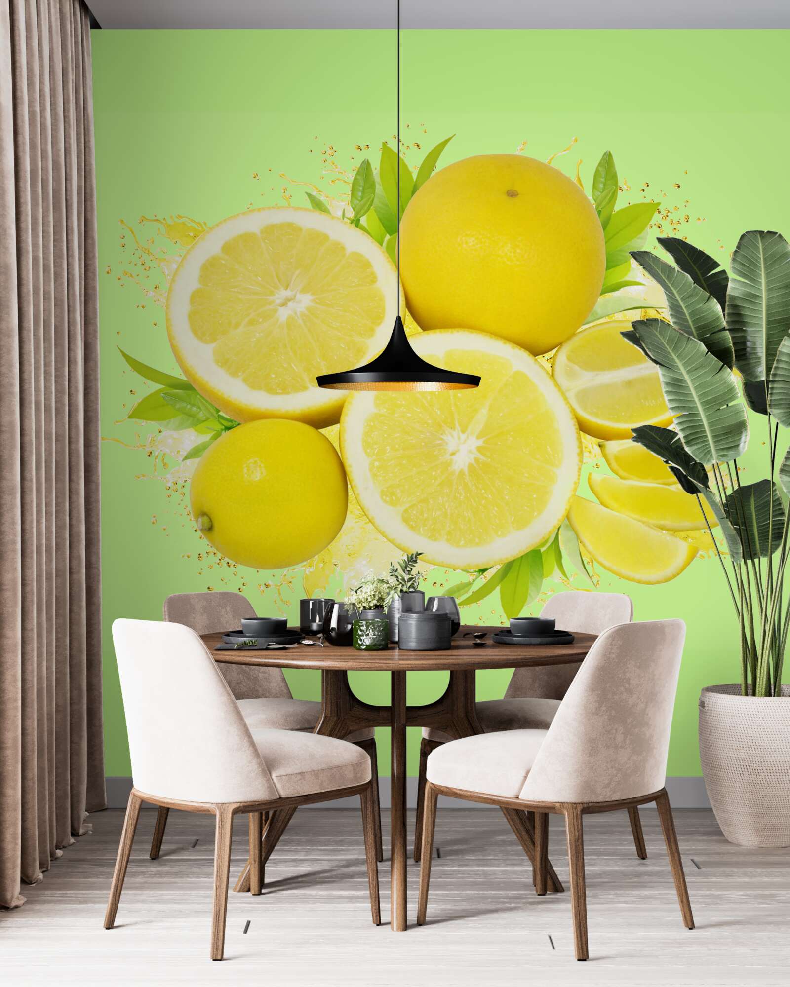 Papier peint citrons jaunes ensoleillés