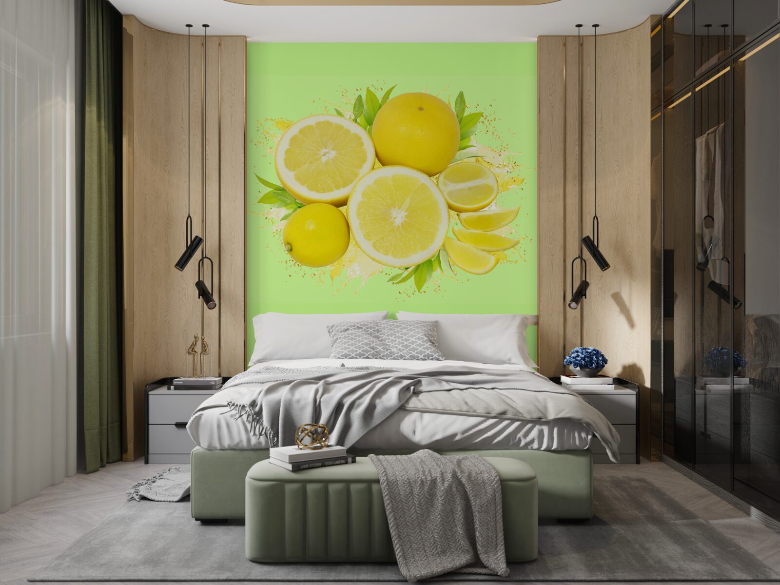 Papier peint citrons jaunes ensoleillés