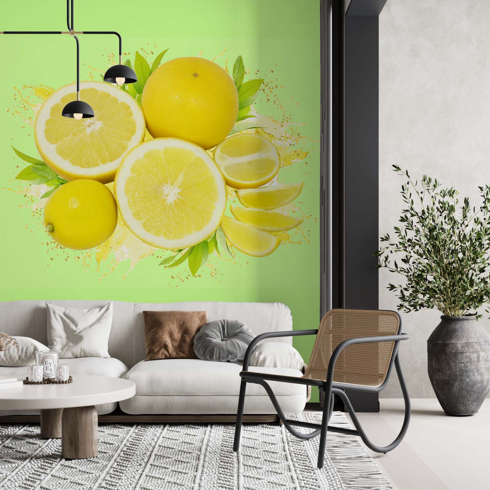 Papier peint citrons jaunes ensoleillés