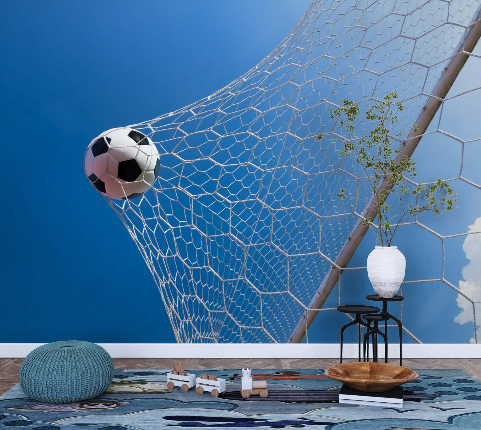 Papier peint le ballon est entré dans le filet