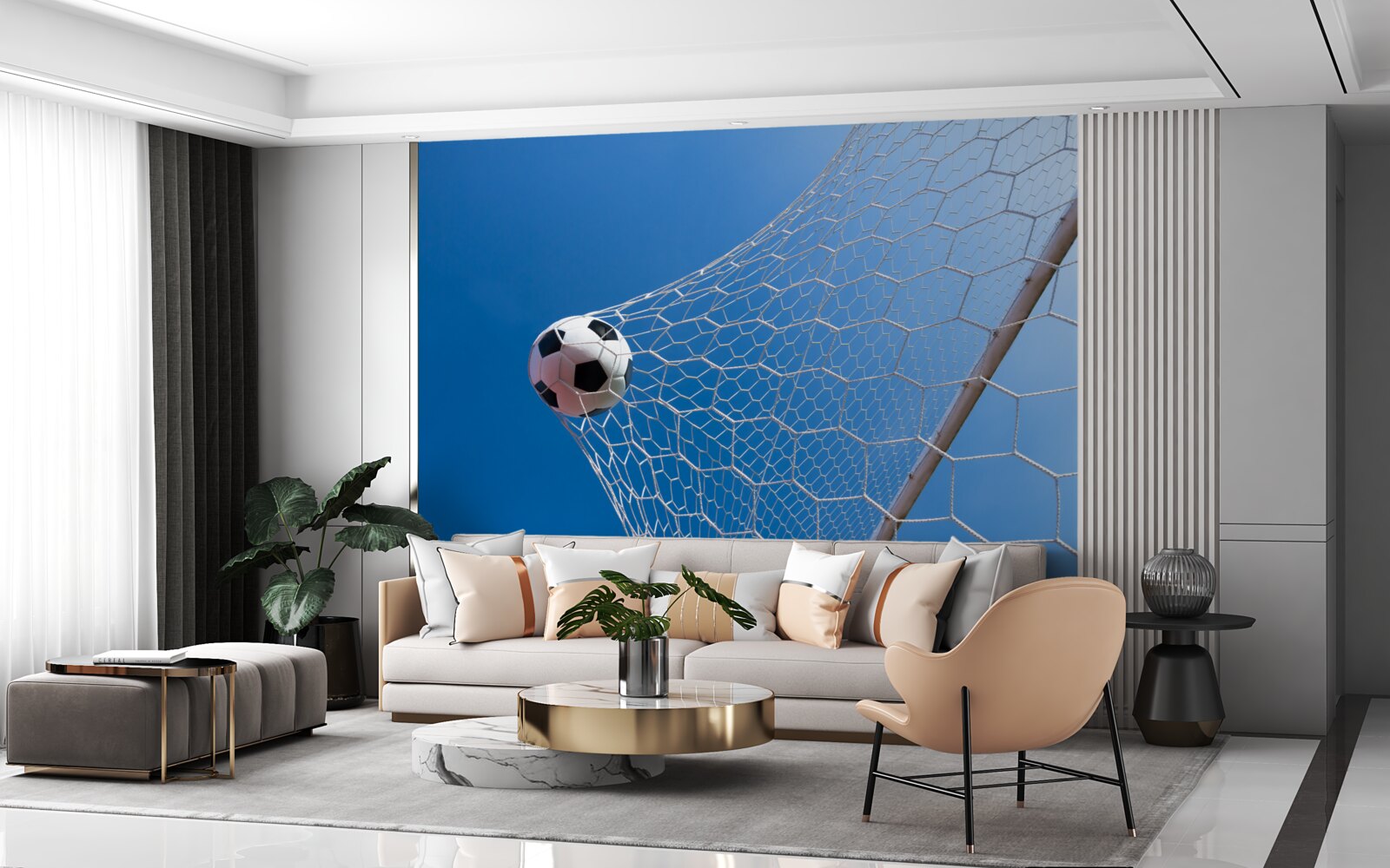 Papier peint le ballon est entré dans le filet