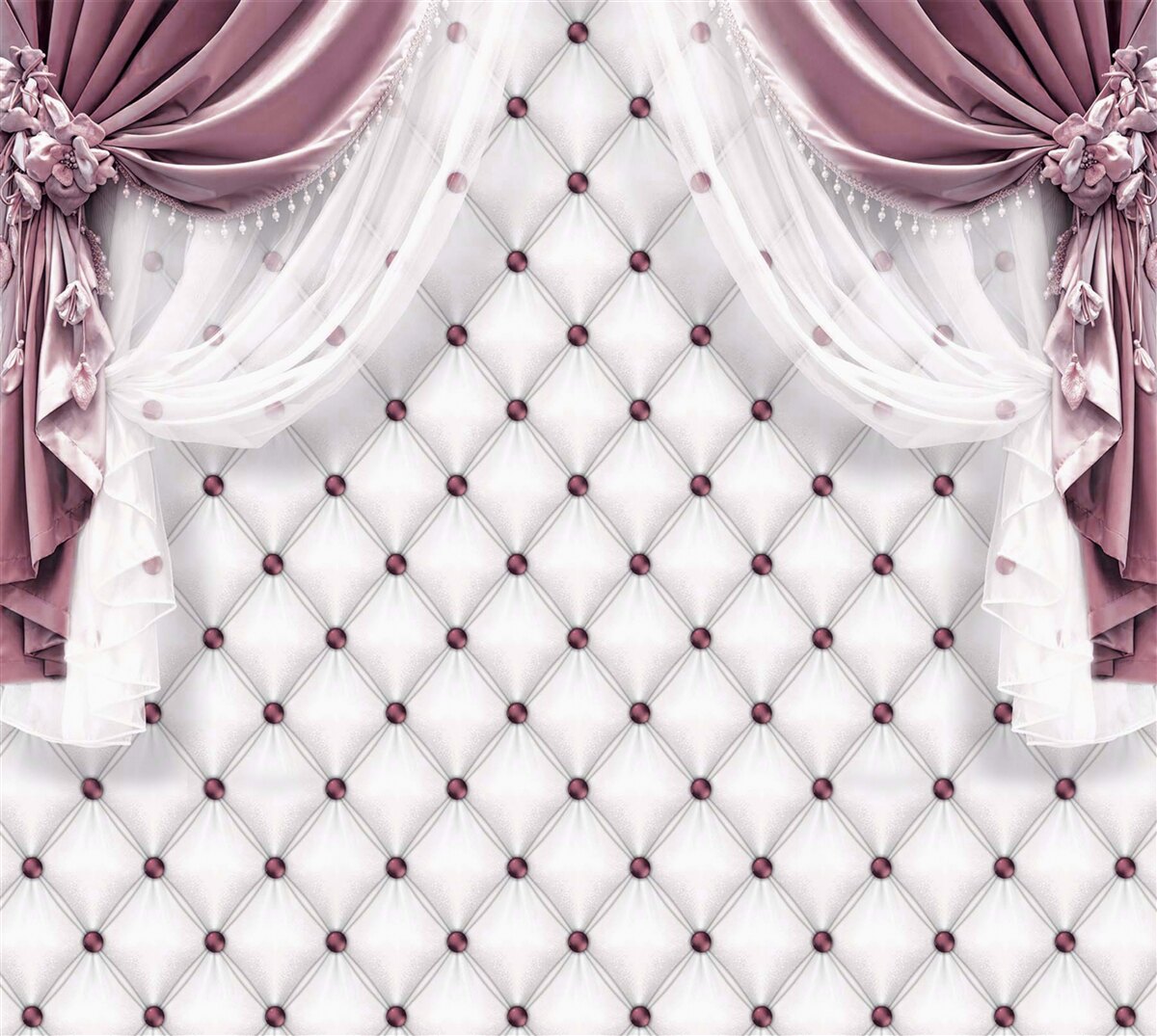 Papier peint rideaux lavande