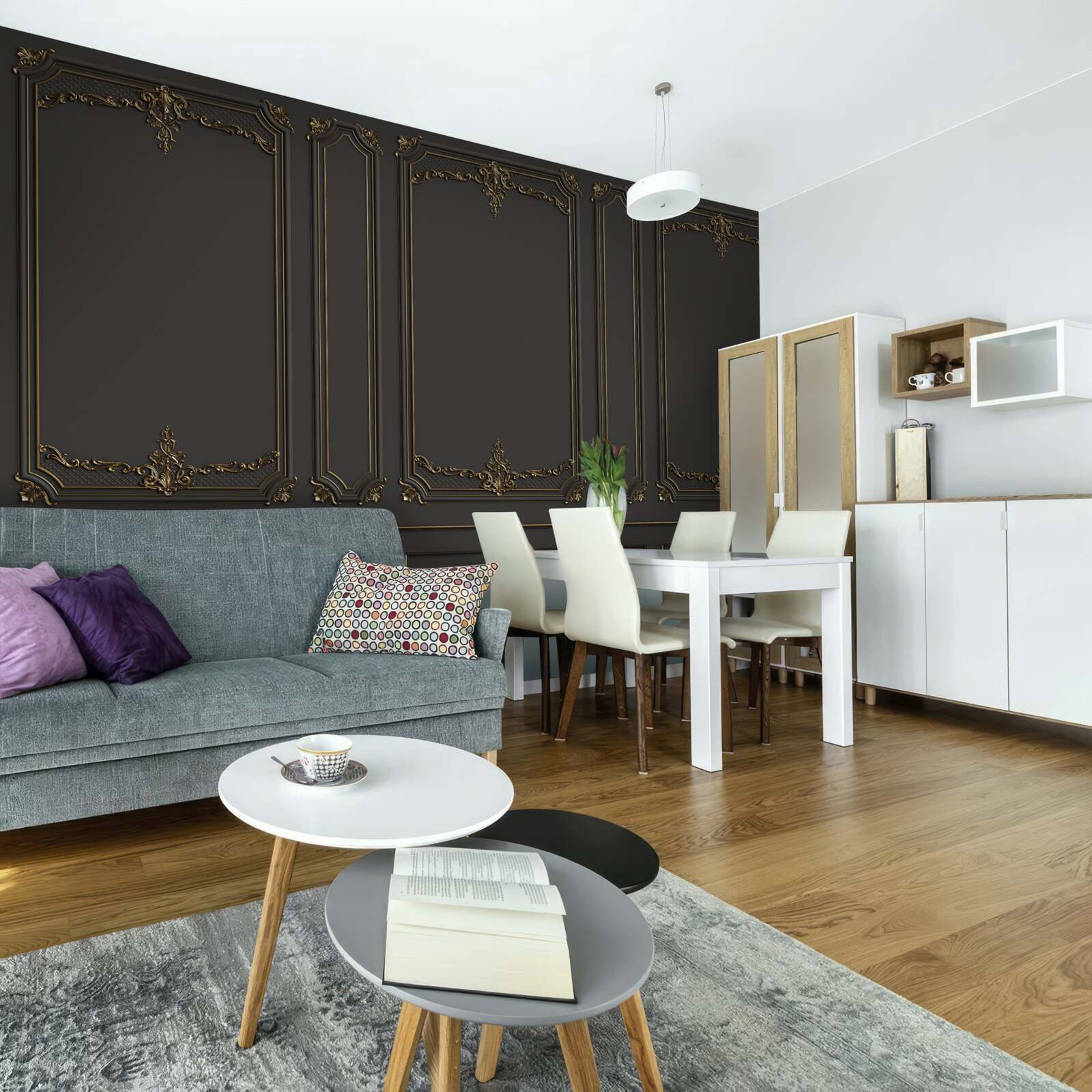 Papier peint mur intérieur traditionnel