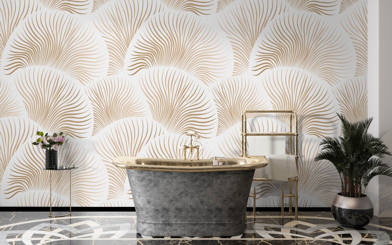 Papier peint coraux brillants